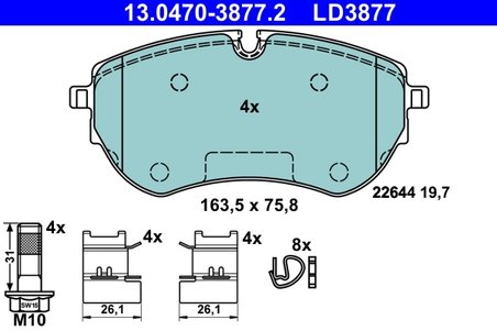Set placute frana ATE 13.0470-3877.2