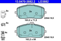 SET PLACUTE FRANA ATE 13.0470-3882.2 - Compatibil cu MERCEDES-BENZ