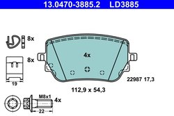 Set placute frana ATE 13.0470-3885.2