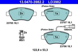 Set placute frana ATE 13.0470-3982.2