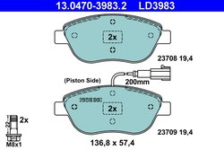 Set placute frana ATE 13.0470-3983.2