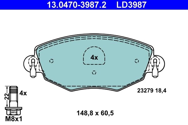 Set placute frana ATE 13.0470-3987.2