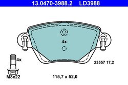 SET PLACUTE FRANA ATE 13.0470-3988.2 - Compatibil cu FORD, JAGUAR, RENAULT