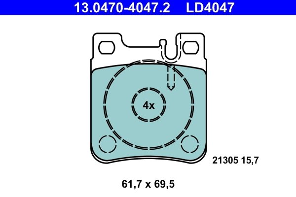 SET PLACUTE FRANA ATE 13.0470-4047.2 - Compatibil cu MERCEDES-BENZ