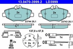 Set placute frana ATE 13.0470-3999.2