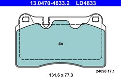 Set placute frana ATE 13.0470-4833.2