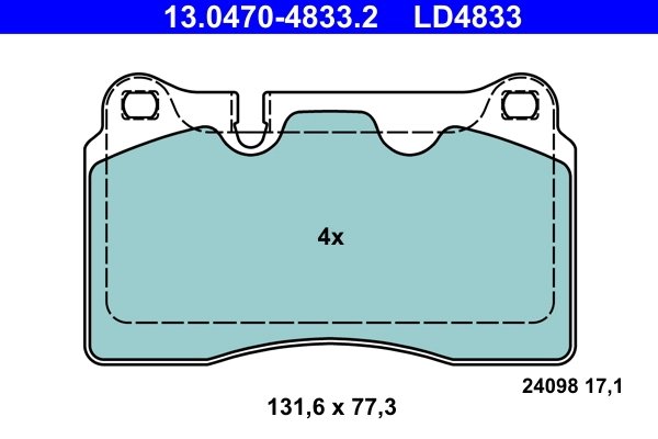 Set placute frana ATE 13.0470-4833.2