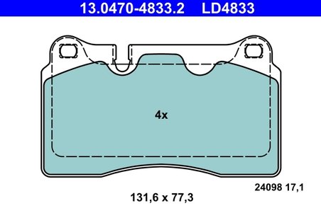 Set placute frana ATE 13.0470-4833.2