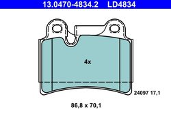 Set placute frana ATE 13.0470-4834.2