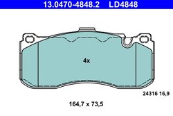 SET PLACUTE FRANA ATE 13.0470-4848.2 - Compatibil cu BMW