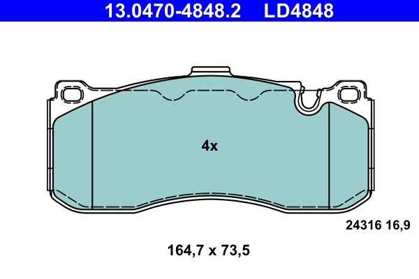 SET PLACUTE FRANA ATE 13.0470-4848.2 - Compatibil cu BMW