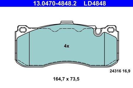 SET PLACUTE FRANA ATE 13.0470-4848.2 - Compatibil cu BMW