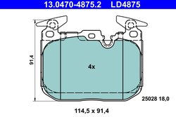 Set placute frana ATE 13.0470-4875.2