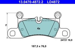 SET PLACUTE FRANA ATE 13.0470-4872.2 - Compatibil cu PORSCHE, VW