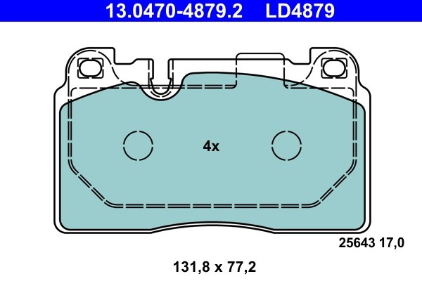 SET PLACUTE FRANA ATE 13.0470-4879.2 - Compatibil cu AUDI, PORSCHE