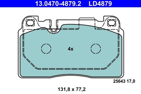 SET PLACUTE FRANA ATE 13.0470-4879.2 - Compatibil cu AUDI, PORSCHE