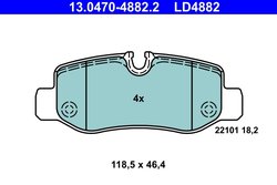 Set placute frana ATE 13.0470-4882.2