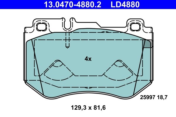 SET PLACUTE FRANA ATE 13.0470-4880.2 - Compatibil cu MERCEDES-BENZ
