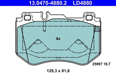 SET PLACUTE FRANA ATE 13.0470-4880.2 - Compatibil cu MERCEDES-BENZ