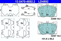 Set placute frana ATE 13.0470-4892.2