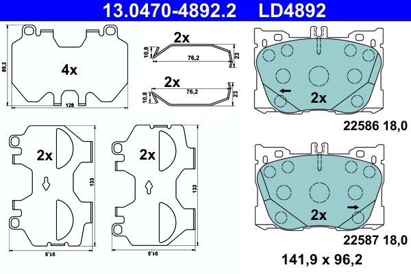 Set placute frana ATE 13.0470-4892.2