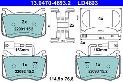 Set placute frana ATE 13.0470-4893.2