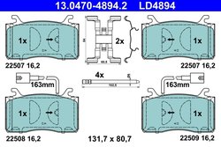 Set placute frana ATE 13.0470-4894.2