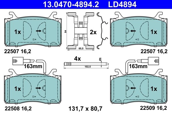 SET PLACUTE FRANA ATE 13.0470-4894.2 - Compatibil cu ALFA ROMEO