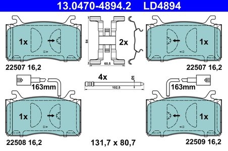 SET PLACUTE FRANA ATE 13.0470-4894.2 - Compatibil cu ALFA ROMEO