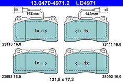 Set placute frana ATE 13.0470-4971.2