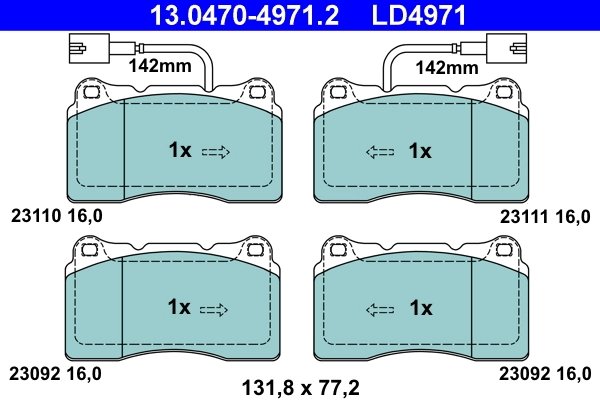 Set placute frana ATE 13.0470-4971.2