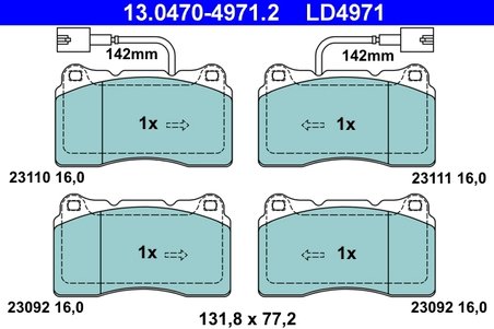 Set placute frana ATE 13.0470-4971.2