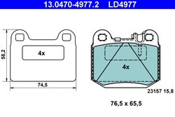 Set placute frana ATE 13.0470-4977.2