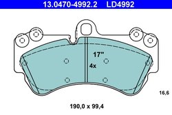 SET PLACUTE FRANA ATE 13.0470-4992.2 - Compatibil cu PORSCHE, VW