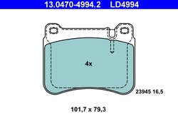 SET PLACUTE FRANA ATE 13.0470-4994.2 - Compatibil cu MERCEDES-BENZ