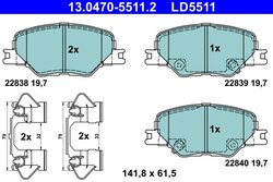 Set placute frana ATE 13.0470-5511.2