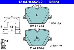 Set placute frana ATE 13.0470-5523.2