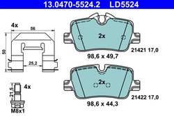 SET PLACUTE FRANA ATE 13.0470-5524.2 - Compatibil cu BMW