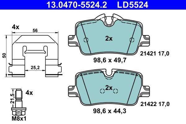 Set placute frana ATE 13.0470-5524.2