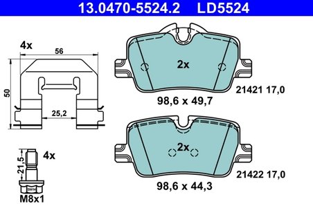 Set placute frana ATE 13.0470-5524.2