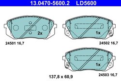 Set placute frana ATE 13.0470-5600.2