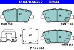 Set placute frana ATE 13.0470-5633.2