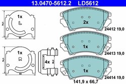 Set placute frana ATE 13.0470-5612.2