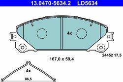 Set placute frana ATE 13.0470-5634.2