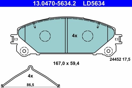SET PLACUTE FRANA ATE 13.0470-5634.2 - Compatibil cu LEXUS, TOYOTA
