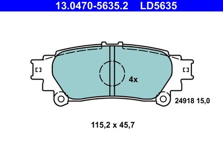 Set placute frana ATE 13.0470-5635.2