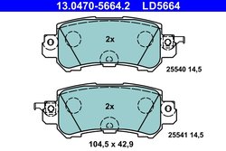 SET PLACUTE FRANA ATE 13.0470-5664.2 - Compatibil cu MAZDA