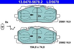 Set placute frana ATE 13.0470-5678.2