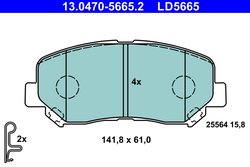 SET PLACUTE FRANA ATE 13.0470-5665.2 - Compatibil cu MAZDA