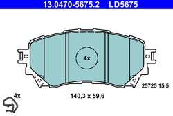 Set placute frana ATE 13.0470-5675.2